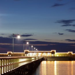 Beautiful dusk sky over the classic Kallbadhus at Ribban in Malmo, Sweden. Please see my other Kallbadhus photos...